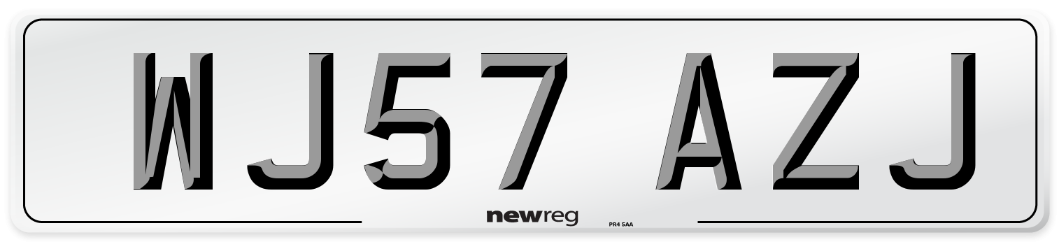 WJ57 AZJ Number Plate from New Reg